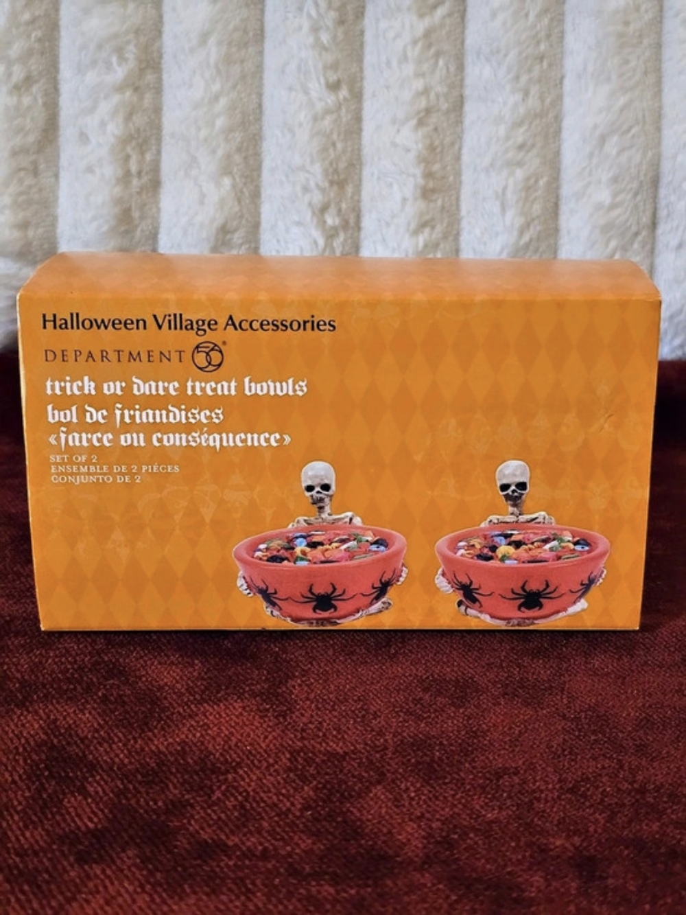 Department 56 Halloween Village Trick or Dare Treat Bowls Set of 2 NIB